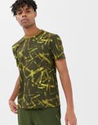 Asos 4505 Woven T-shirt With Camo Print And Utility Pockets-green