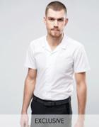 Hart Hollywood Slim Short Sleeve Revere Collar Shirt - White