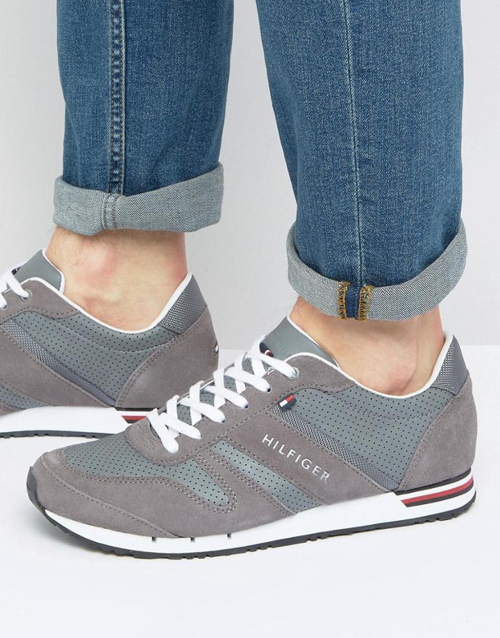 Tommy Hilfiger Maxwell Leather Sneakers - Gray