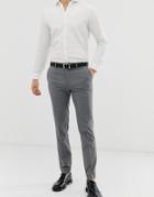 Burton Menswear Skinny Smart Pants In Gray Check - Gray