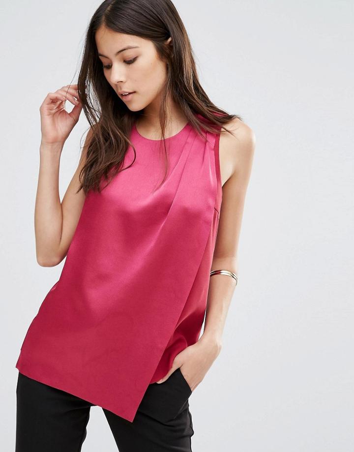 Y.a.s Drape Front Top - Beat Red