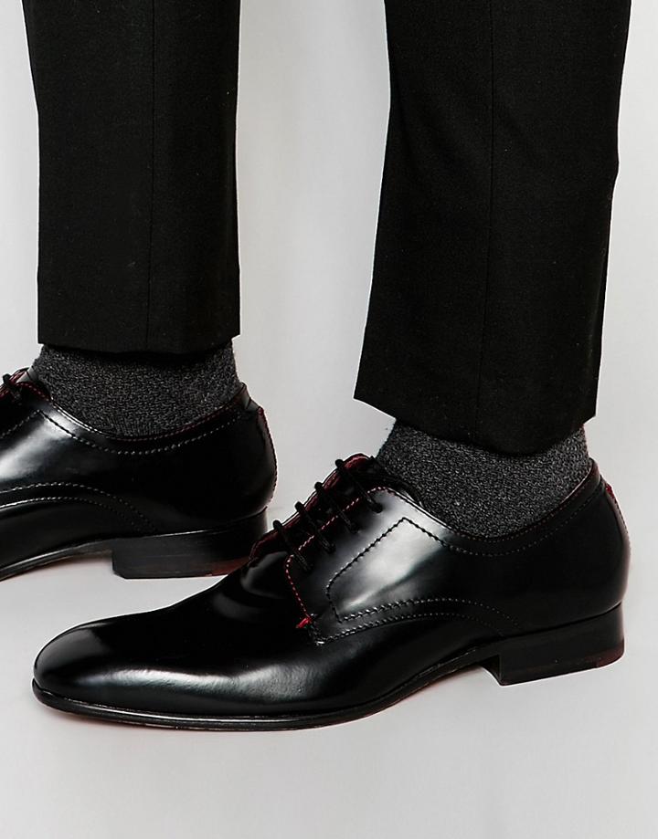 Ted Baker Billay Hi Shine Leather Derby Shoes - Black