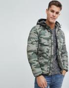 Jack & Jones Originals Padded Jacket In Camo - Green