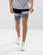 Intense Skinny Shorts In Black With Contrast Panels - Black