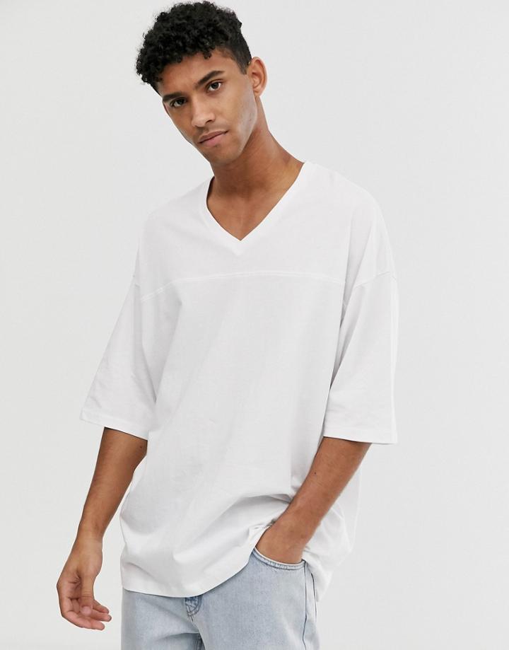 Asos Design Oversized Hockey T-shirt In White - White