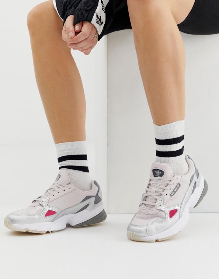 Adidas Originals Falcon Sneaker In Gray And Silver - Gray