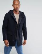 Selected Homme Wool Parka With Padded Lining - Navy