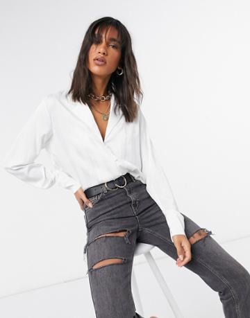 Pretty Lavish Button Blouse In White