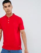 Pull & Bear Join Life Polo In Red With Sunset Embroidery - Red