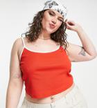 Collusion Plus Contrast Cami Top In Red
