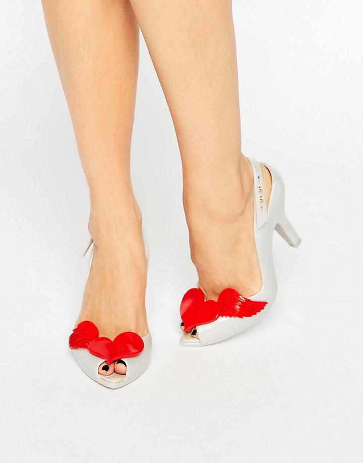 Vivienne Westwood For Melissa Lady Dragon Pearl Red Cherub Sling Heeled Sandals - Pearl Red Cherub