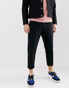 Another Influence Pleated Loose Cropped Chinos-black