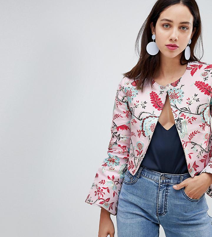 Dolly & Delicious Allover Premium Embroidered Kimono Sleeve Cropped Jacket - Multi