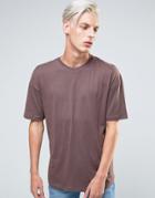 Adpt T-shirt With Crew Neck In Boxy Fit - Red