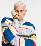 Collusion Crochet Striped Sweater-multi