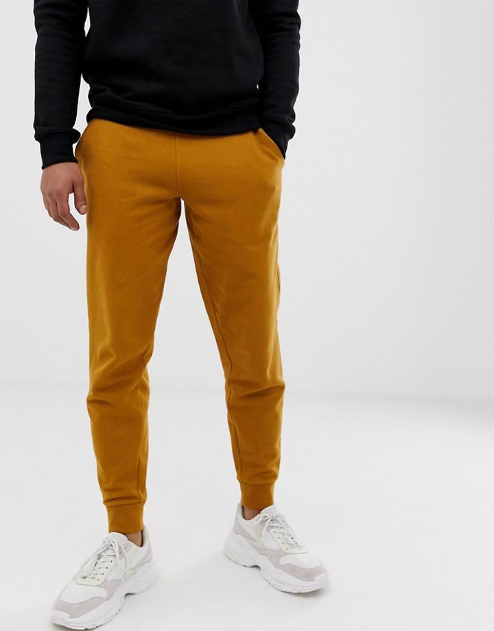 Asos Design Tapered Sweatpants In Mustard - Yellow