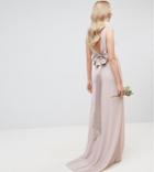 Tfnc Tall Sateen Bow Back Maxi Bridesmaid Dress - Pink