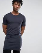 Only & Sons Muscle Fit Longline T-shirt - Navy