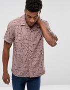 New Look Shirt With Print In Dusty Pink - Pink