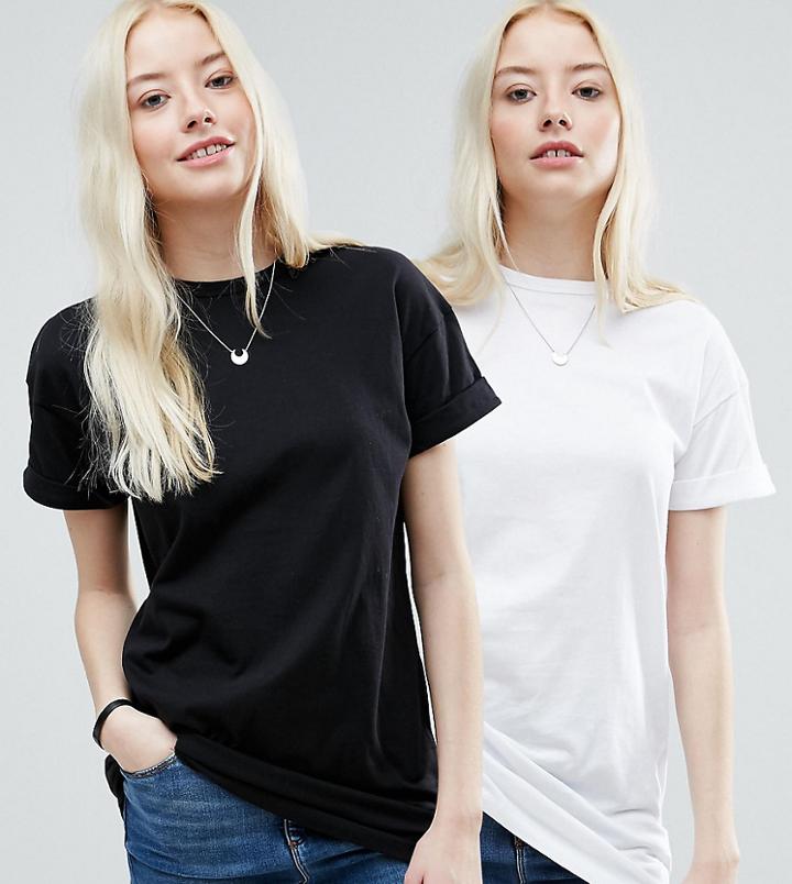 Asos The Ultimate Easy Longline T-shirt 2 Pack - Multi