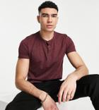 French Connection Tall Henley T-shirt In Chateux Melange-navy