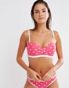 Coco Rave Polka Dot Print Bandeau Bikini Top - Pink