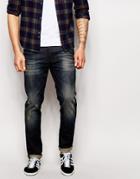 Asos Skinny Jeans With Coated Brown Tint - Blue