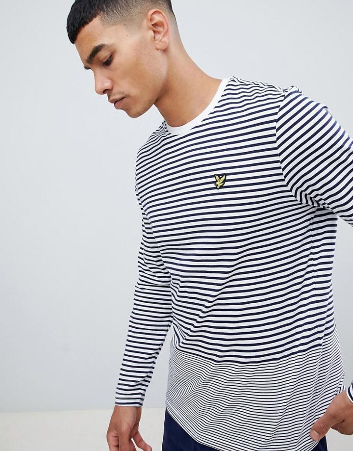 Lyle & Scott Long Sleeve Stripe T Shirt - Navy