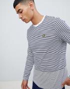Lyle & Scott Long Sleeve Stripe T Shirt - Navy