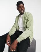 Pull & Bear Bomber Jacket With Snap Pockets In Stone-neutral