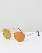 Jeepers Peepers Gold Frame Tinted Lens Sunglasses - Gold