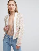 A Star Is Born Embroidered Trophy Jacket - Cream