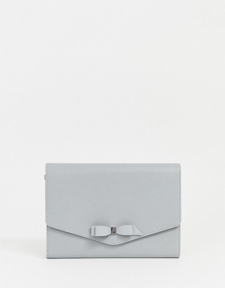 Ted Baker Krystan Leather Envelope Clutch - Gray