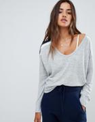 Abercrombie & Fitch Cozy Voop Top - Gray