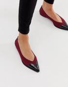 Asos Design Legend Western Ballet Flats In Oxblood - Red
