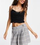 Topshop Petite Pleated Plaid Tennis Skirt In Multi