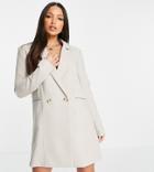 4th & Reckless Tall Oversized Blazer Dress In Light Oatmeal-white
