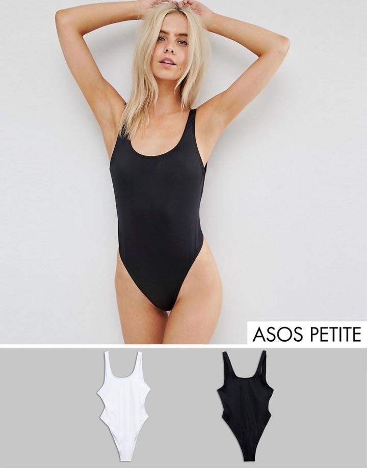 Asos Petite Scoop Front Swimsuit Multipack - Multi