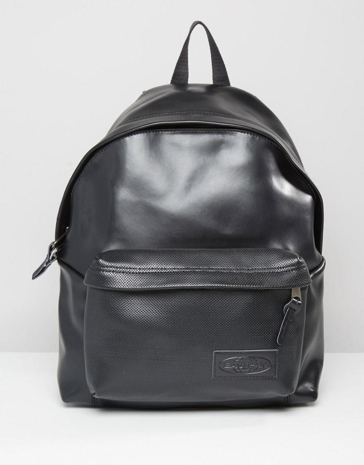Eastpak Padded Pak'r Perforated Leather Backpack - Black