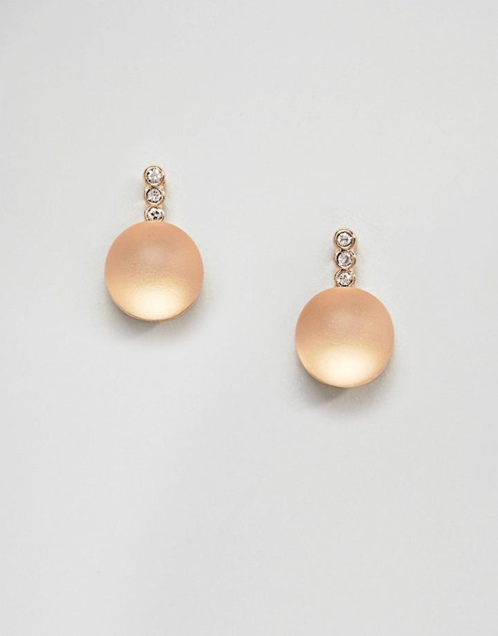 Asos Frosted Pastel Ball Stud Earrings - Gold