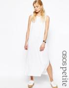 Asos Petite Drop Armhole Maxi Dress - White