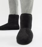 Asos Design Slipper Boots In Black - Black