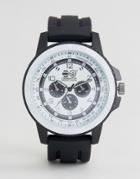 Crosshatch Black Watch With White Dial With Imitation Inner Dials - Bl