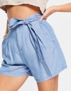 Vero Moda Shorts With Belted Waist In Blue-blues