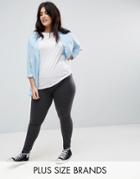 New Look Curve High-waisted Leggings - Gray