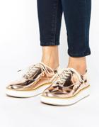 Truffle Collection Flatform Metallic Shoe - Copper