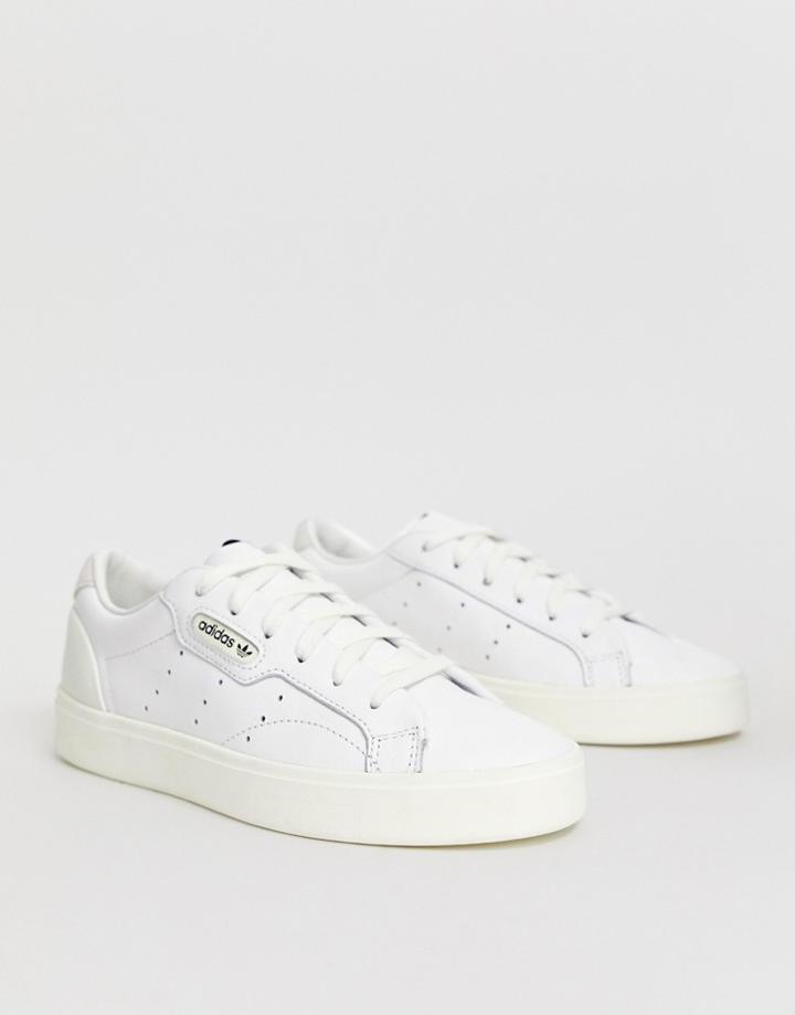 Adidas Originals White Sleek Sneakers - White