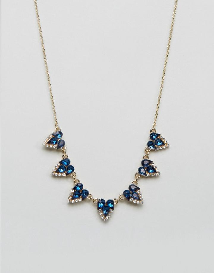 Johnny Loves Rosie Statement Gem Drop Necklace - Silver
