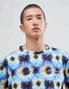 Midnight Surf Zig Back Print T-shirt - Blue