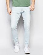 Nudie Jeans Pipe Led Super Skinny Fit Pillar White Bleach Wash - Pillar White
